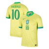 Officiële Voetbalshirt Brazilië Rodrygo 10 Thuis 2024 - Heren